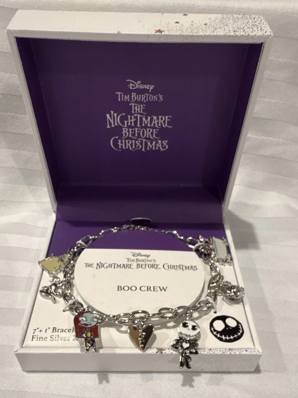 The Nightmare Before Christmas 'Boo Crew' Silver Charm Bracelet